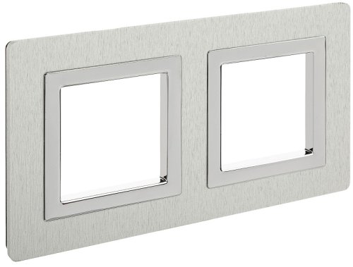 Рамка универсальная DKC Avanti 2-м. алюминий серый фото Рамка универсальная DKC Avanti 2-м. алюминий серый картинка